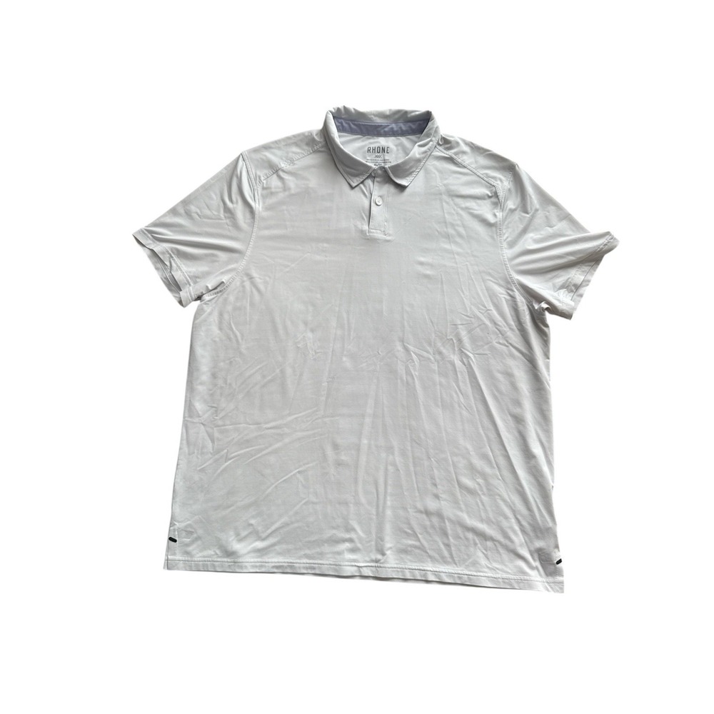 Rhone Delta Pique Polo Shirt Mens Extra Large XL White Athletic Activewear Golf